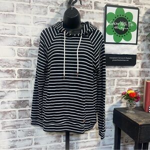 Volcom Black and White Striped Hoodie